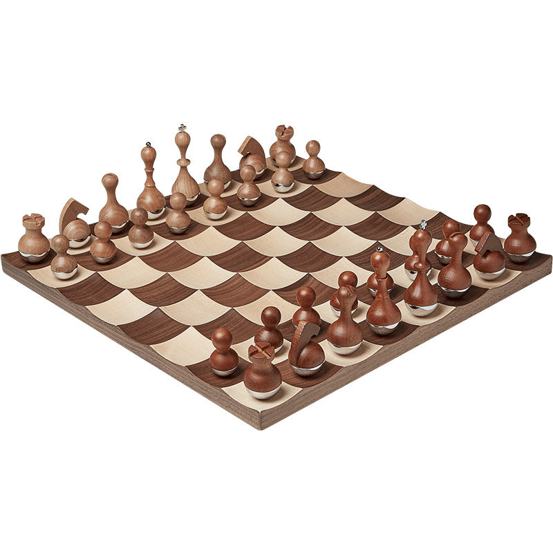 High-End Wooden Creative Chess Set for Home Decor