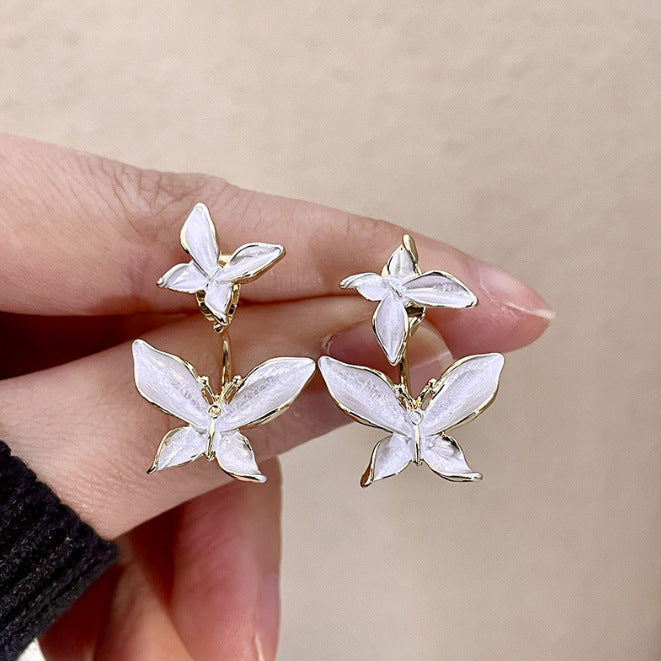 S925 Silver Needle Butterfly Earrings for Women