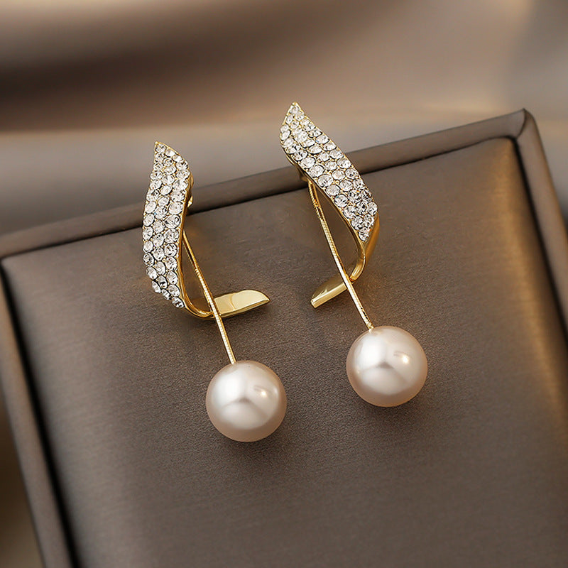 Vintage 925 Silver Pearl Earrings for Women