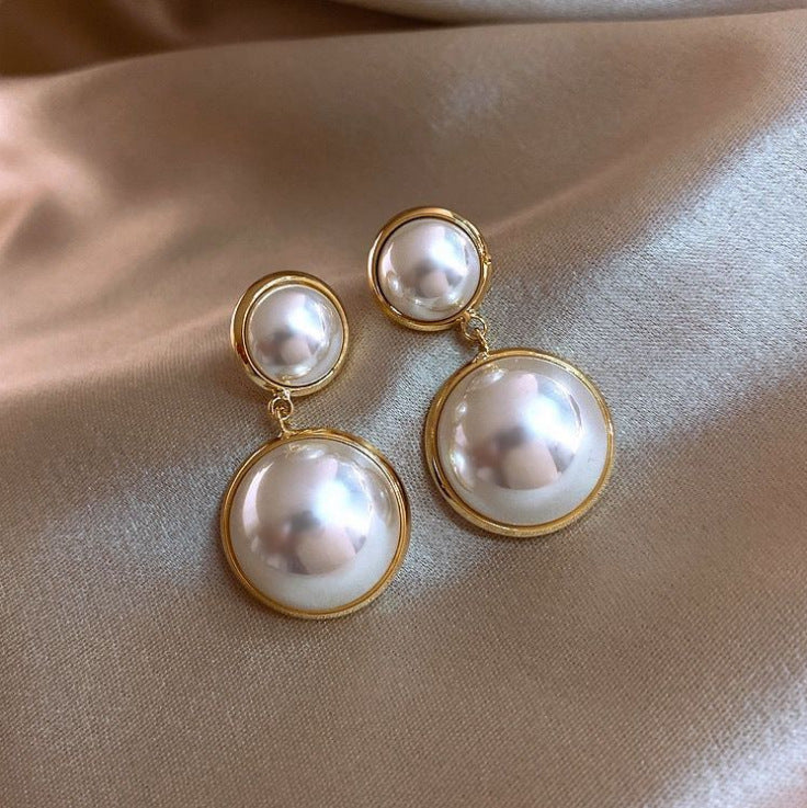 925 Silver Geometric Pearl Earrings for Women