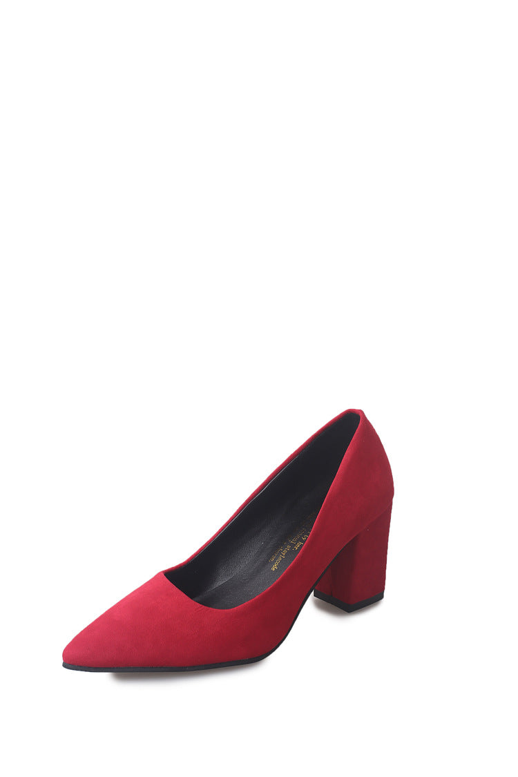 New Korean Style Women's Pointed Toe Heels in Grey