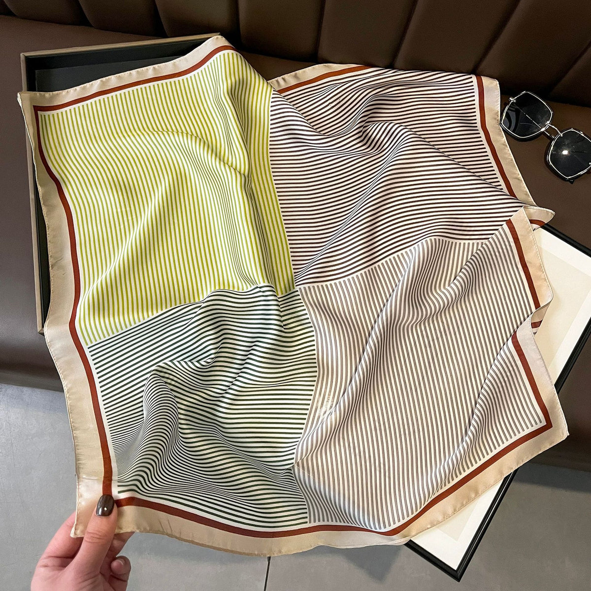 Vintage Silk Scarf - French Style 70cm Square Scarf