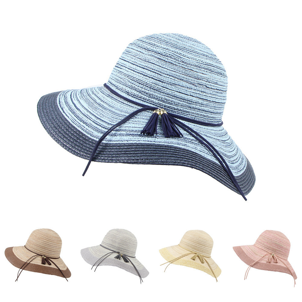 Summer Women's Foldable Wide-Brim Sun Hat for Outdoors