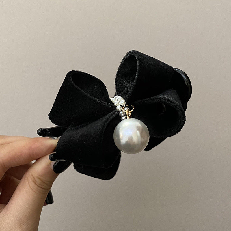 Elegant Korean Bow Pearl Hair Clip for Women