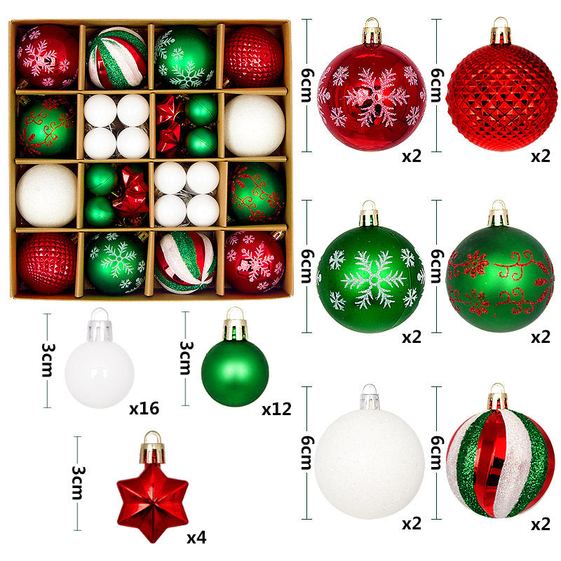 44pcs Christmas Ornaments Set with Decorative Balls