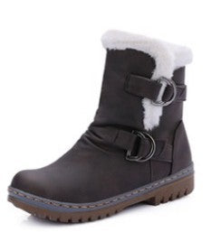 Belt Buckle Flat Martin Short Snow Boots