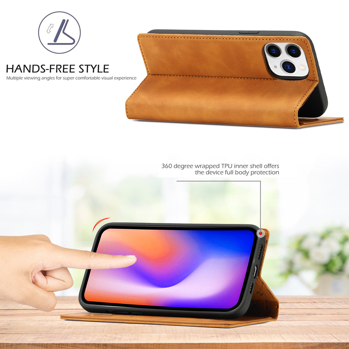 iPhone 7 Plus Flip Leather Case with Card Slot