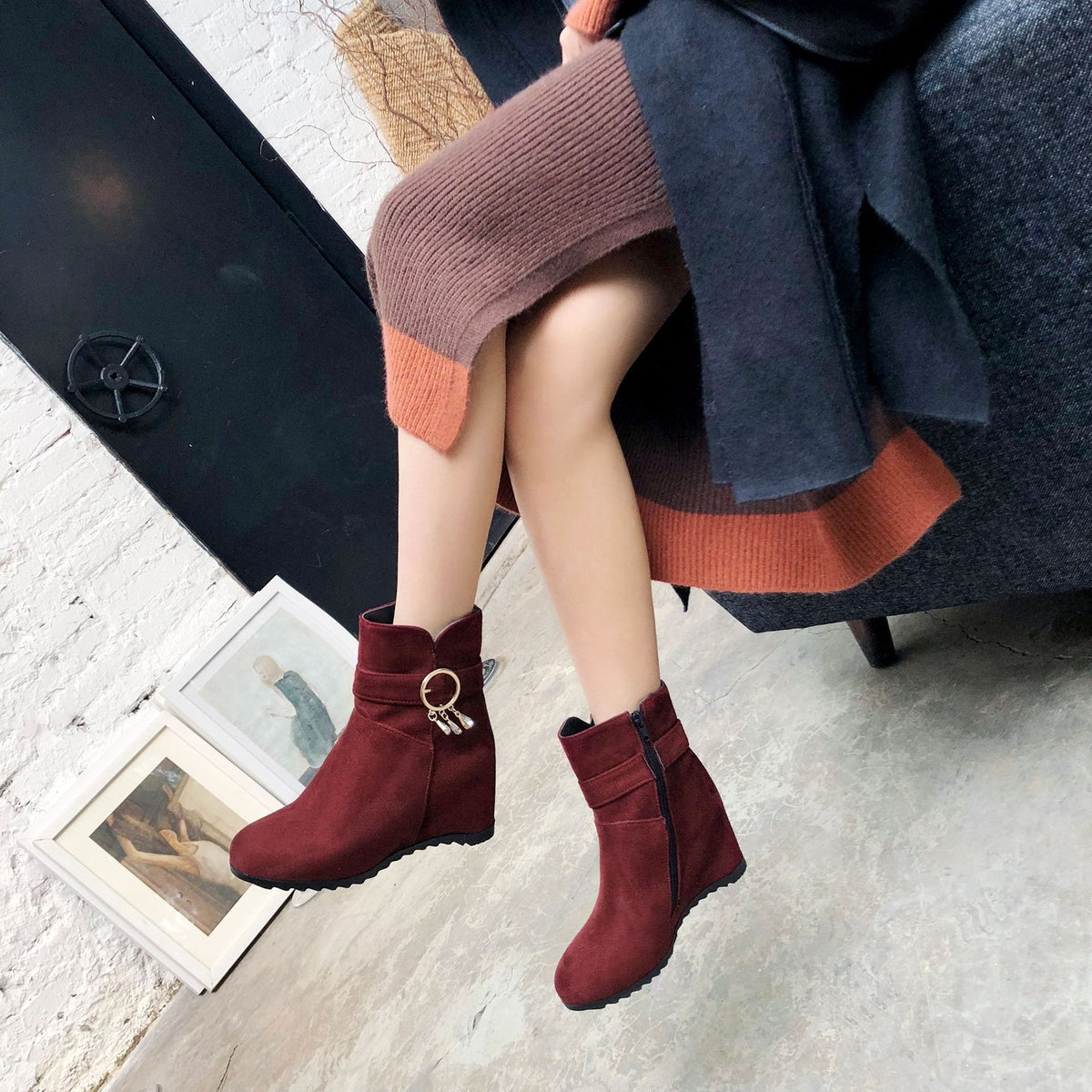 Trendy Winter Short Ankle Boots with Tassels for Women