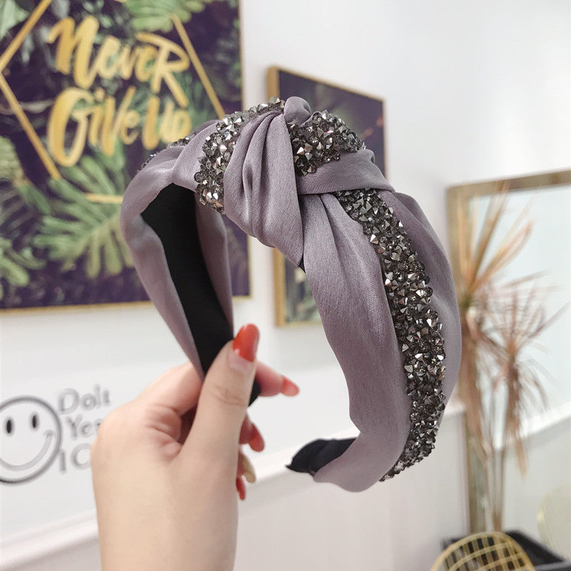 Korean Style Simple Gem-Embellished Hairband Headband