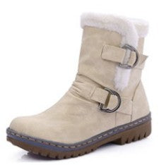 Belt Buckle Flat Martin Short Snow Boots
