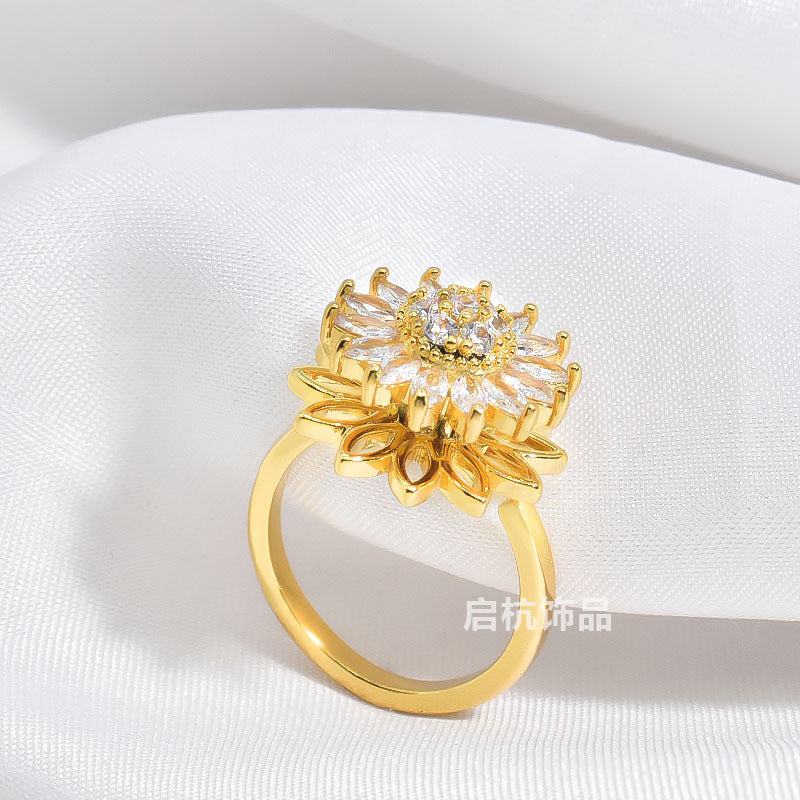 Rotatable Sunflower Necklace for Women - Chic Design