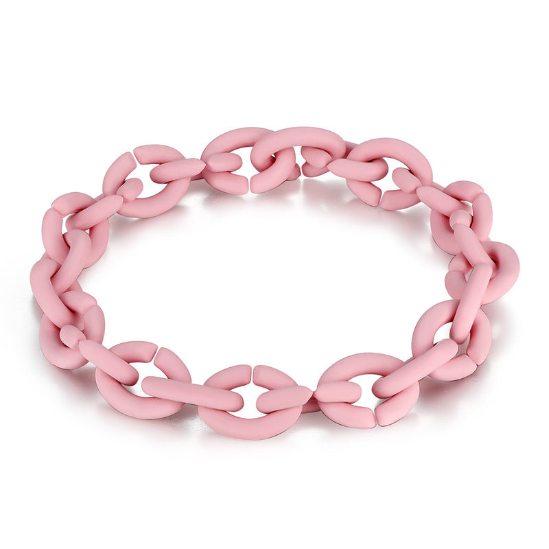 Morandi Solid Rubber DIY Woven Silicone Women's Bracelet
