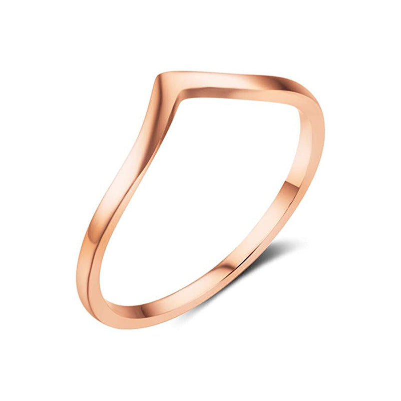 Peach Heart Shaped Titanium Steel Women's Ring