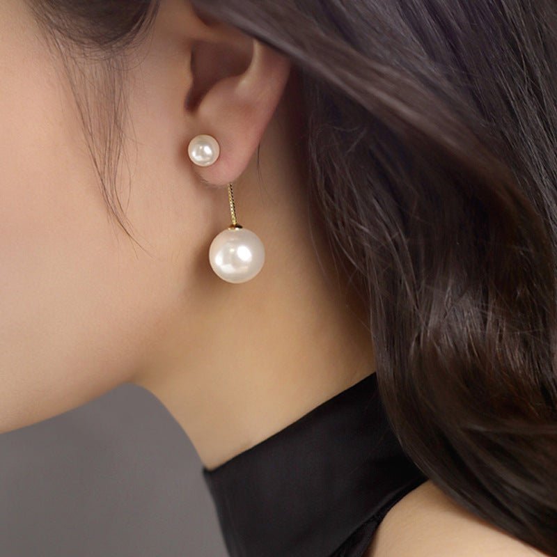 Vintage 925 Silver Pearl Earrings for Women