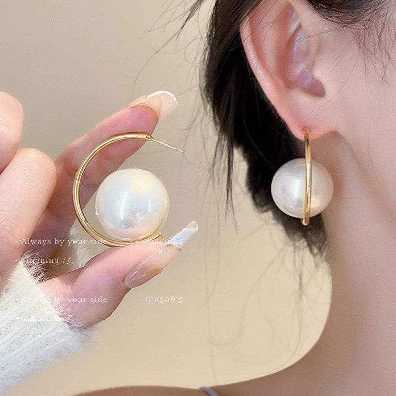 Vintage 925 Silver Pearl Earrings for Women