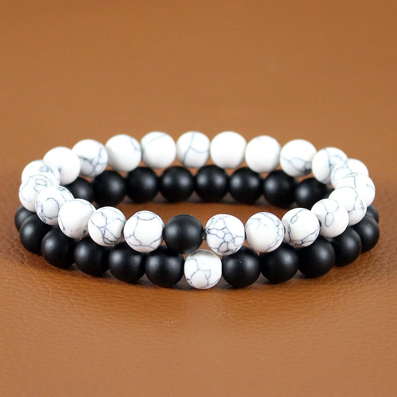 White Turquoise Beaded Bracelet - Trendy Fashion Accessory