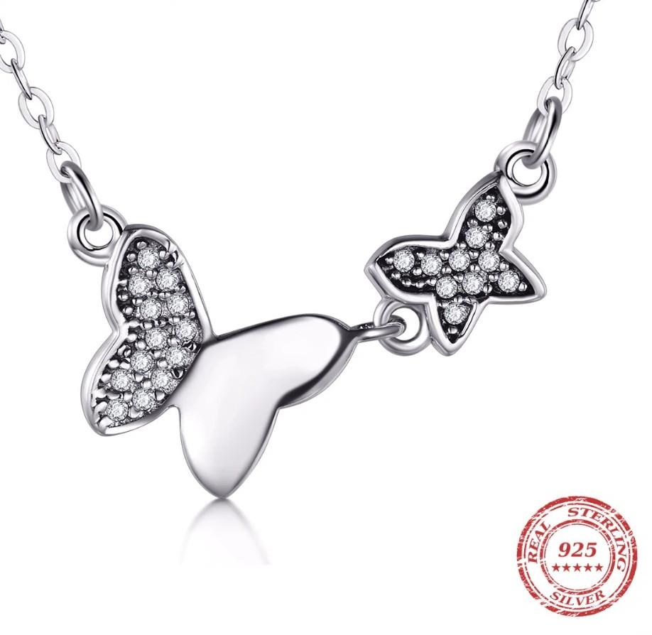 Diamond Butterfly Necklace with Dual Design