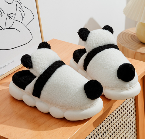 Cute Panda Plush Winter Slippers for Women (One Pair)