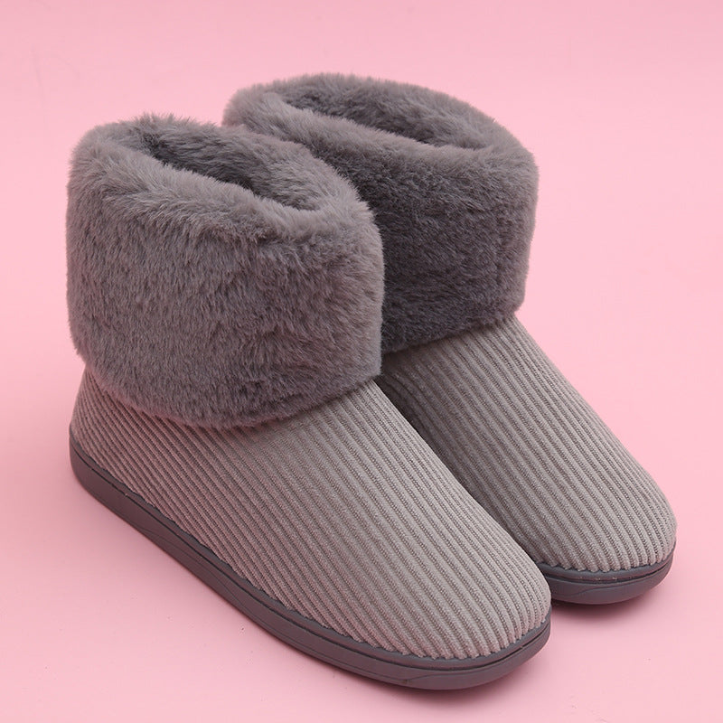 High-Top Plush Cotton Slippers for Couples (Winter)