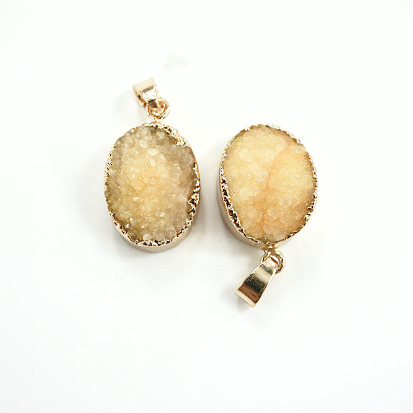 Natural Stone Crystal Cluster Pendant Necklace