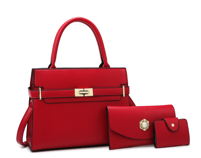 3-Piece Women's Handbag Set with Quality Leather