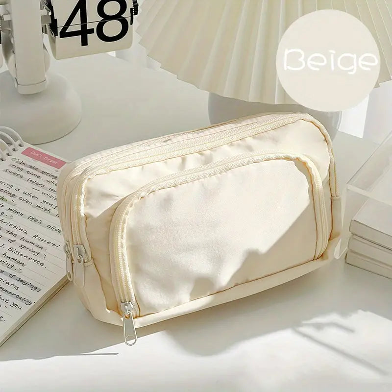 Large Capacity Pencil Bag with Front Window Design