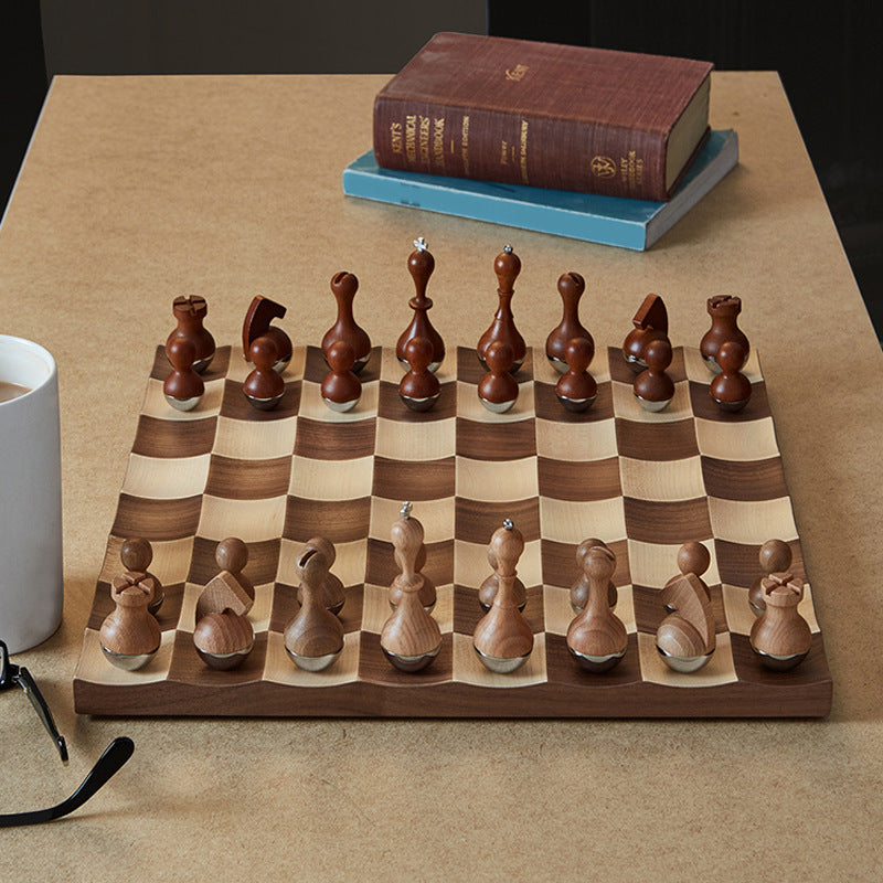 High-End Wooden Creative Chess Set for Home Decor