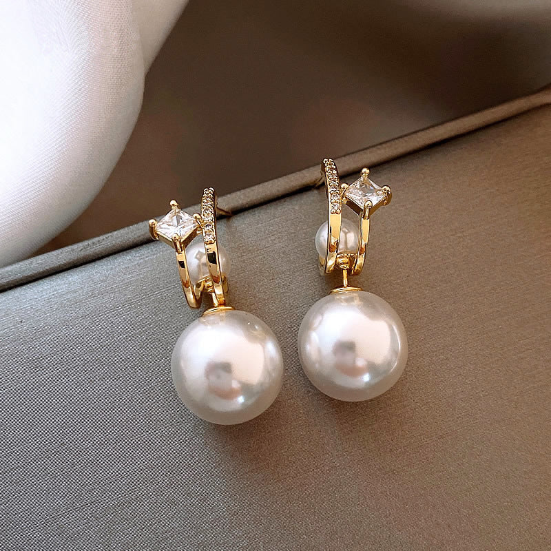 Vintage 925 Silver Pearl Earrings for Women