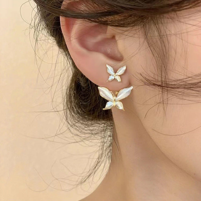 S925 Silver Needle Butterfly Earrings for Women