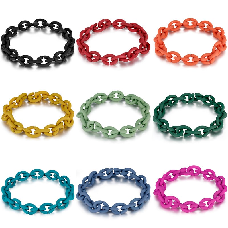 Morandi Solid Rubber DIY Woven Silicone Women's Bracelet