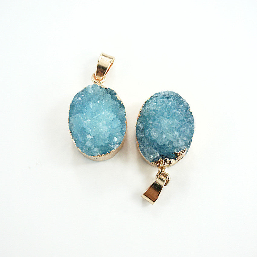 Natural Stone Crystal Cluster Pendant Necklace