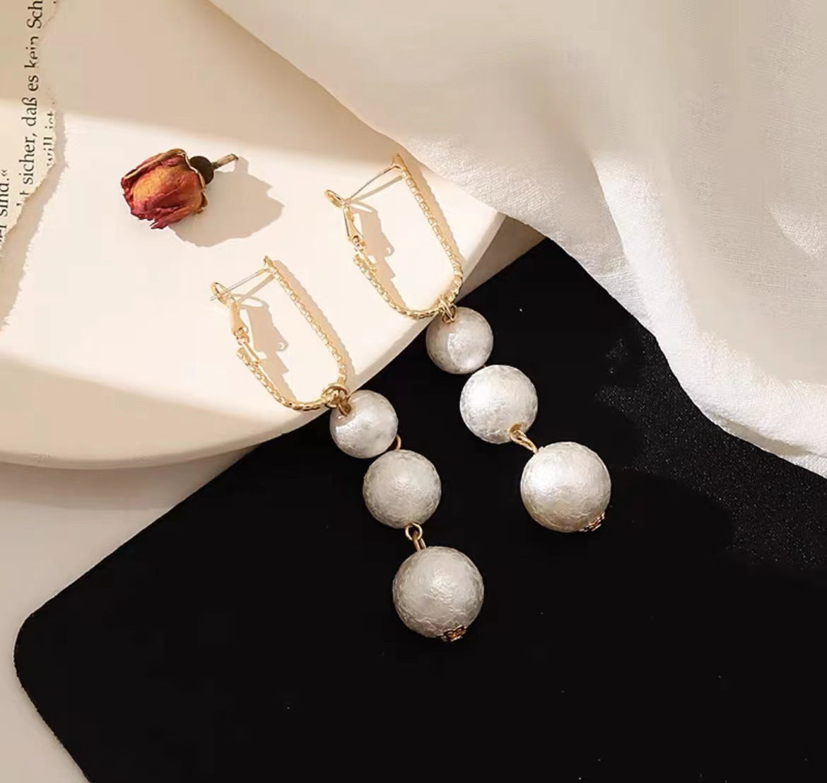 Vintage 925 Silver Pearl Earrings for Women