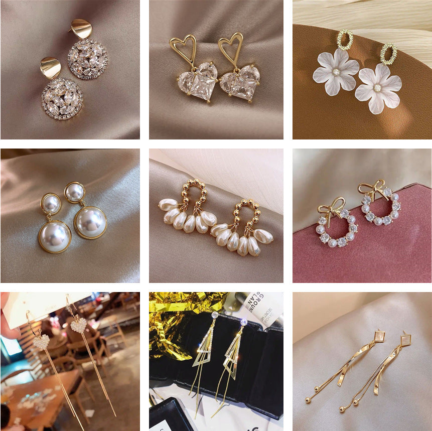925 Silver Geometric Pearl Earrings for Women