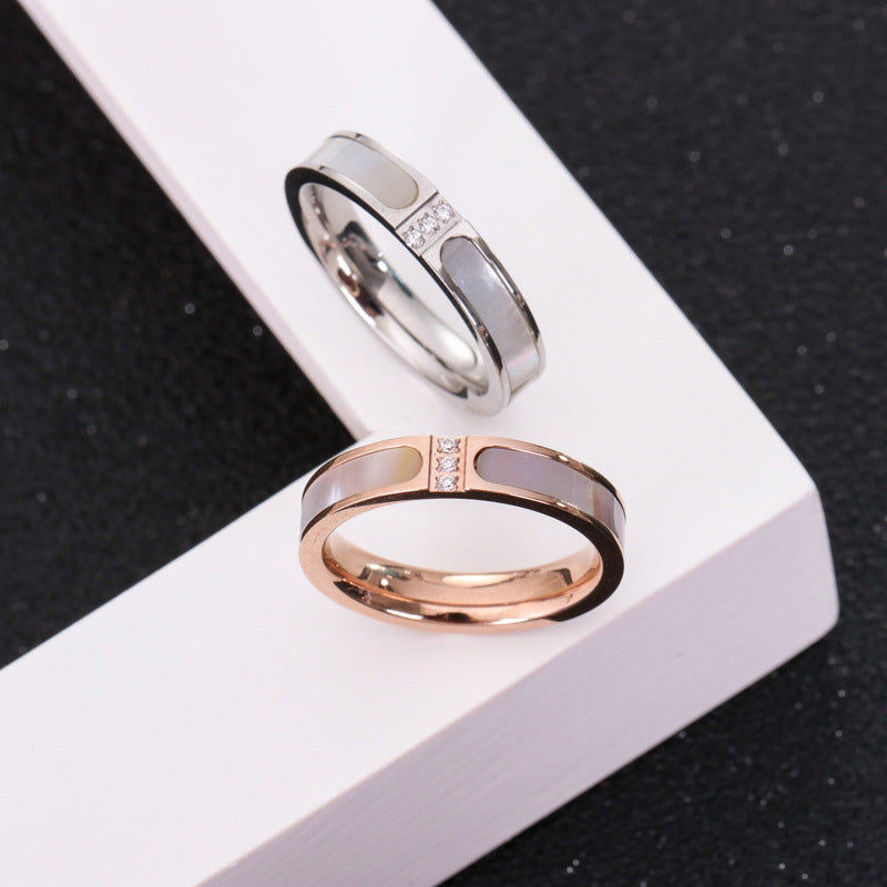 18K Rose Gold Plated Titanium Steel Shell Ring