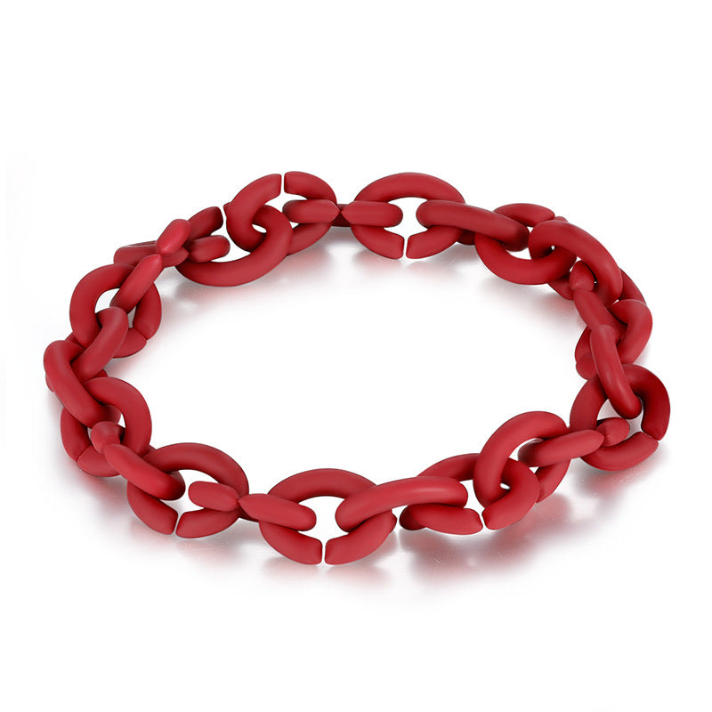 Morandi Solid Rubber DIY Woven Silicone Women's Bracelet