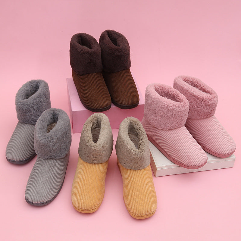 High-Top Plush Cotton Slippers for Couples (Winter)