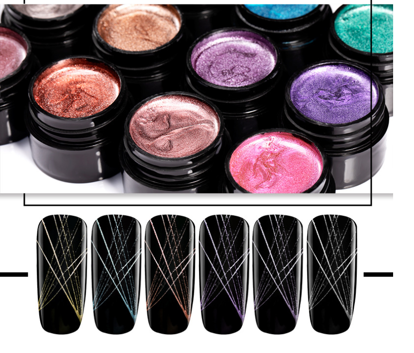 Metallic Brush Nail Gel and Nail Polish