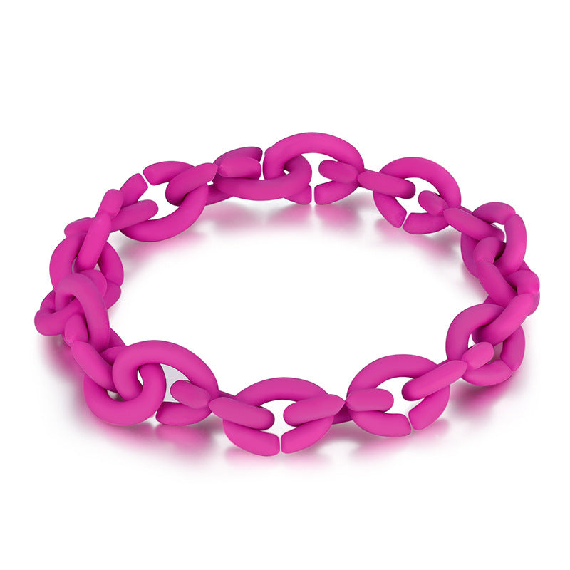 Morandi Solid Rubber DIY Woven Silicone Women's Bracelet