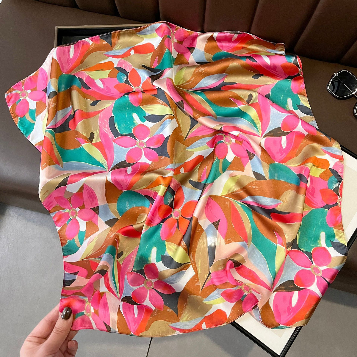 Vintage Silk Scarf - French Style 70cm Square Scarf