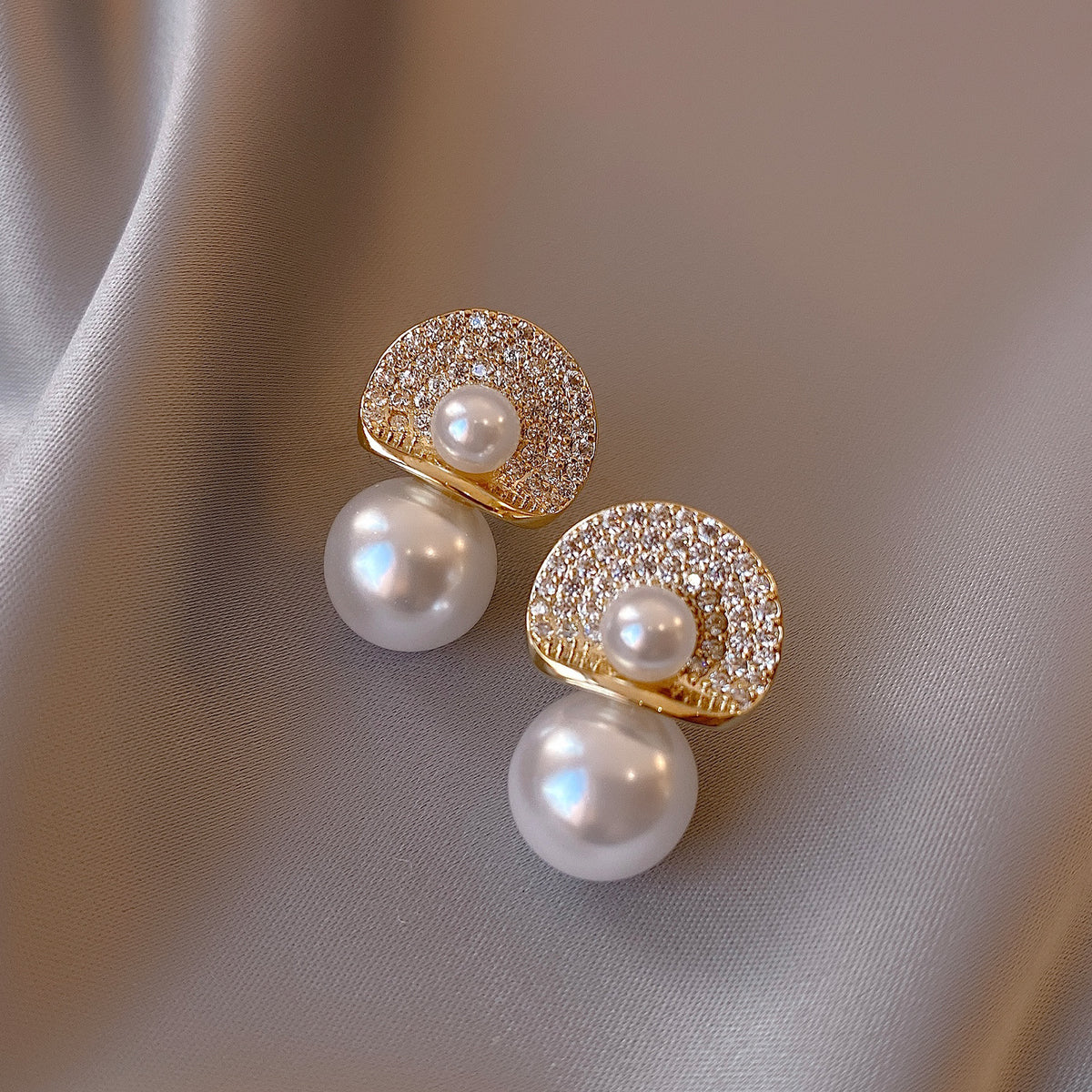 Vintage 925 Silver Pearl Earrings for Women