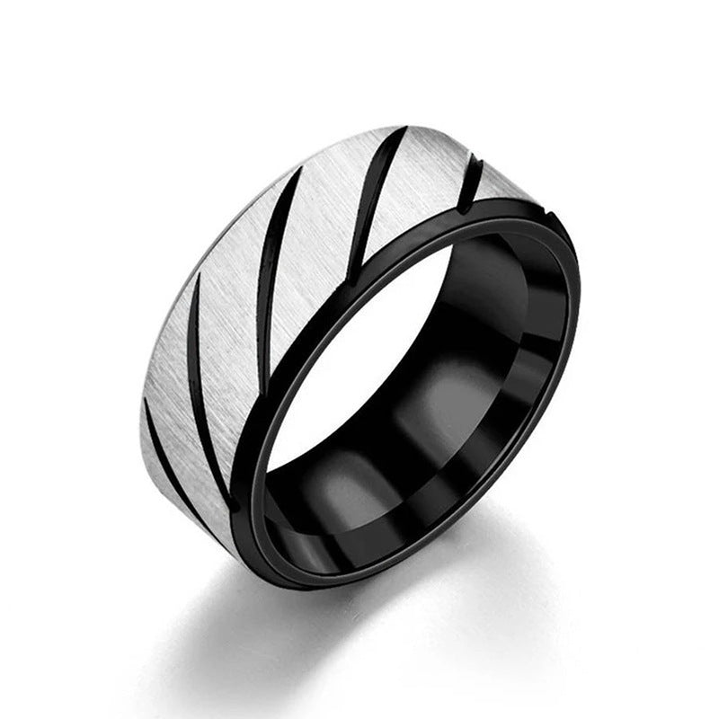 Double Bevel Stainless Steel Ring for Men and Women
