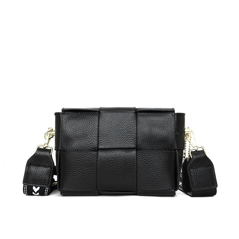 Genuine Leather Woven Shoulder Bag for Women