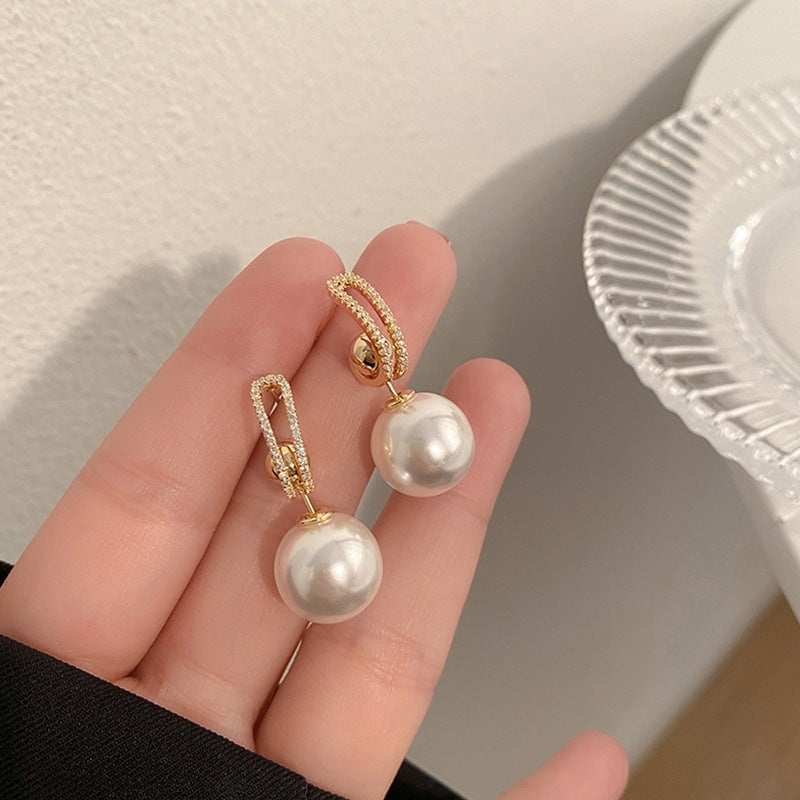 Vintage 925 Silver Pearl Earrings for Women