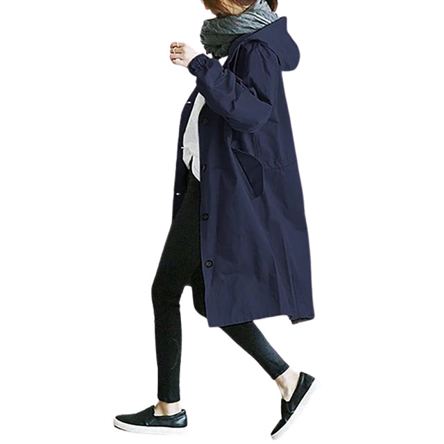 Medium Length Casual Trench Coat for Women in Autumn