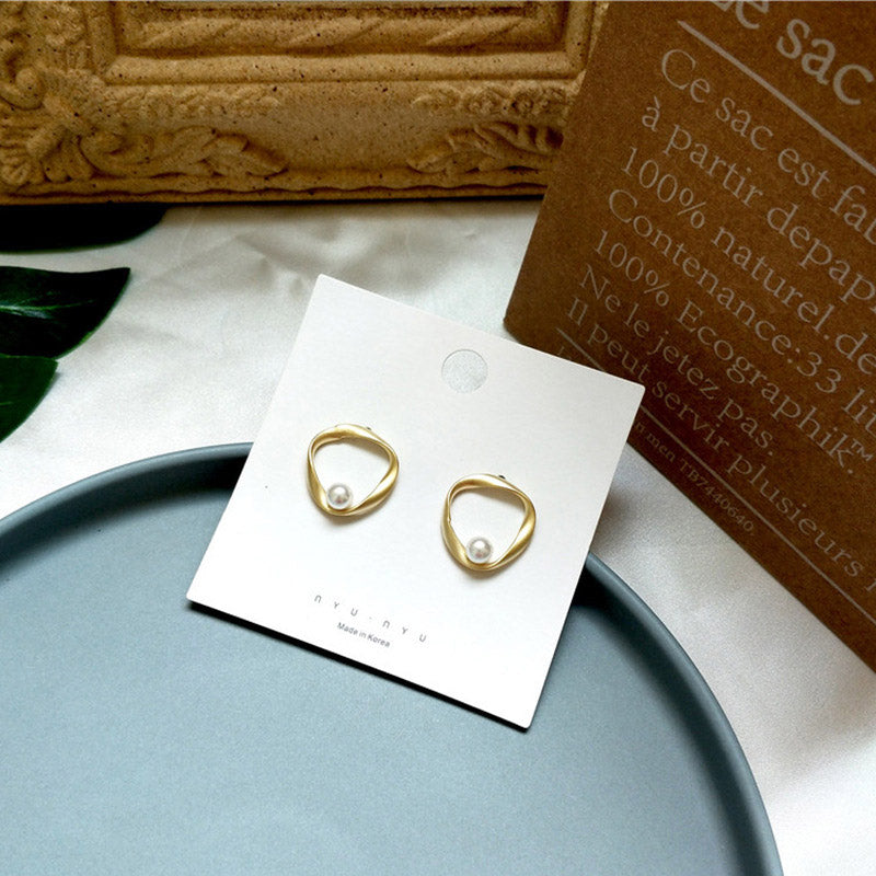 Korean DDP Style Natural Freshwater Pearl Earrings