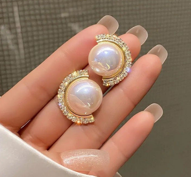 925 Silver Geometric Pearl Earrings for Women