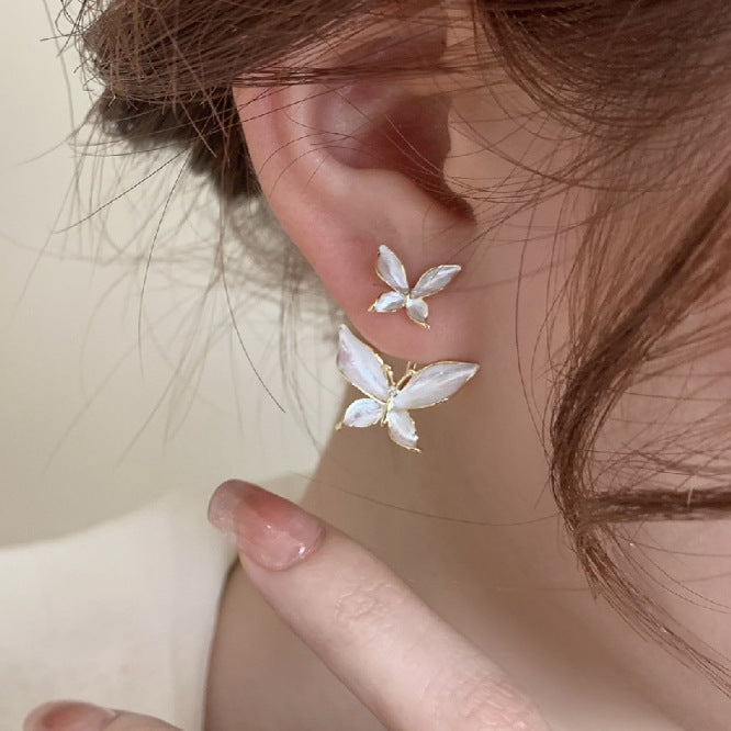 S925 Silver Needle Butterfly Earrings for Women