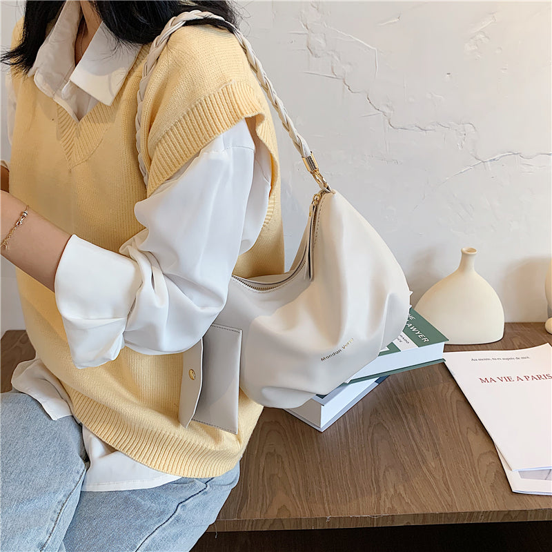 Pleated Bucket Bag for Women