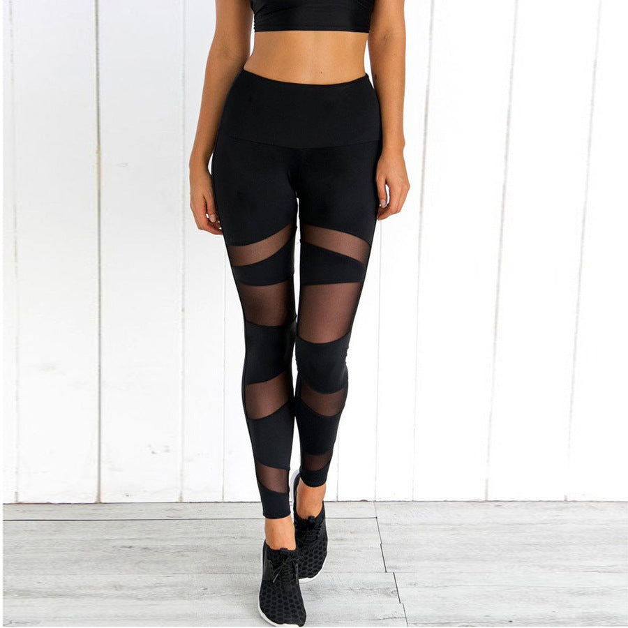 Mesh Yoga Leggings with Cut-Outs