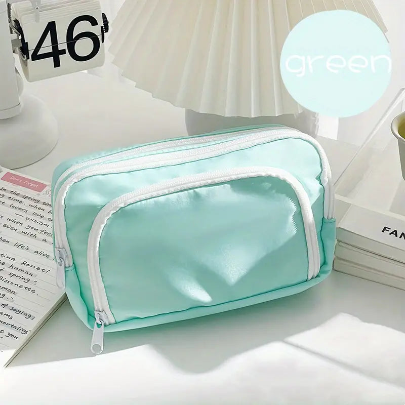 Large Capacity Pencil Bag with Front Window Design